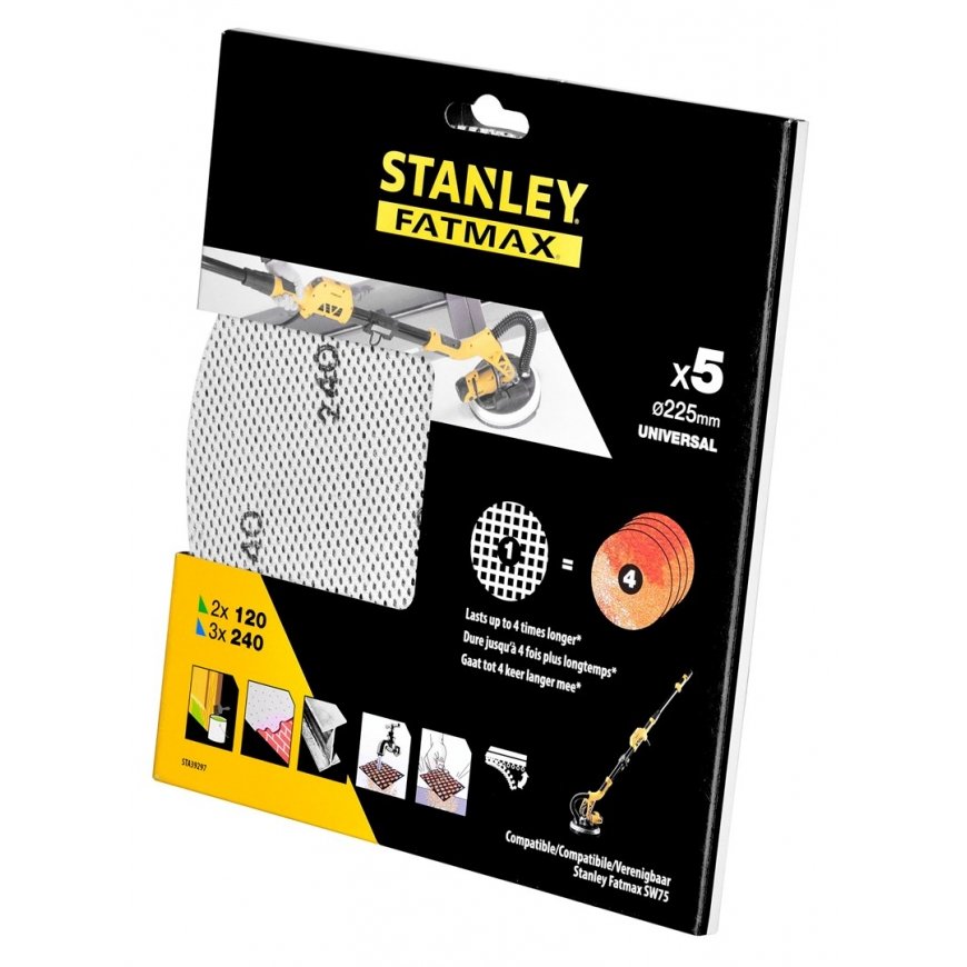 Slīppapīrs 2x120g/3x240g STANLEY STA39297P – 2
