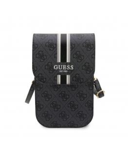 Case Guess PU 4G Printed Stripes Phone Bag Black