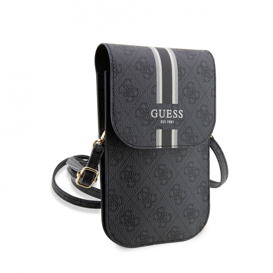 Case Guess PU 4G Printed Stripes Phone Bag Black – 2
