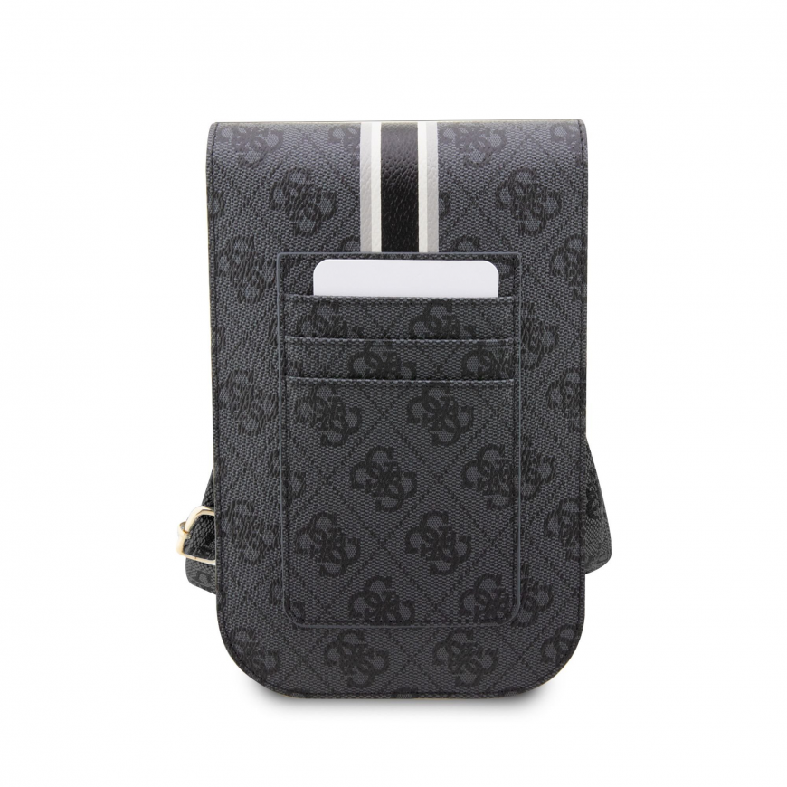 Dėklas Guess PU 4G Printed Stripes Telefono krepšys Juodas – 4