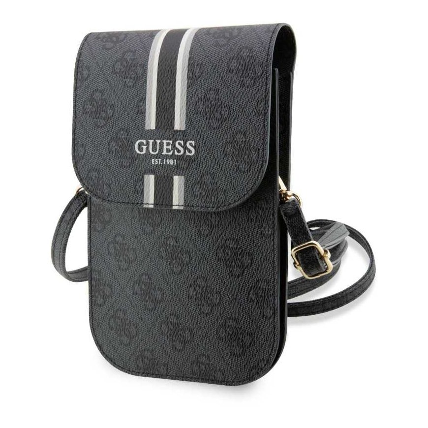 Case Guess PU 4G Printed Stripes Phone Bag Black – 5