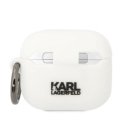 Karl Lagerfeld dėklas skirtas Airpods 3 KLA3RUNIKH baltas 3D silikoninis NFT Karl Karl Lagerfeld dėklas skirtas Airpods 3 KLA3RUNIKH baltas 3D silikoninis NFT Karl