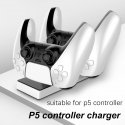 CP PS5 Divu ligzdu Lādētājs Dokstacija priekš Play Station 5 Pultīm ar USB-C & LED gaismu Melna CP PS5 Divu ligzdu Lādētājs Dokstacija priekš Play Station 5 Pultīm ar USB-C & LED gaismu Melna