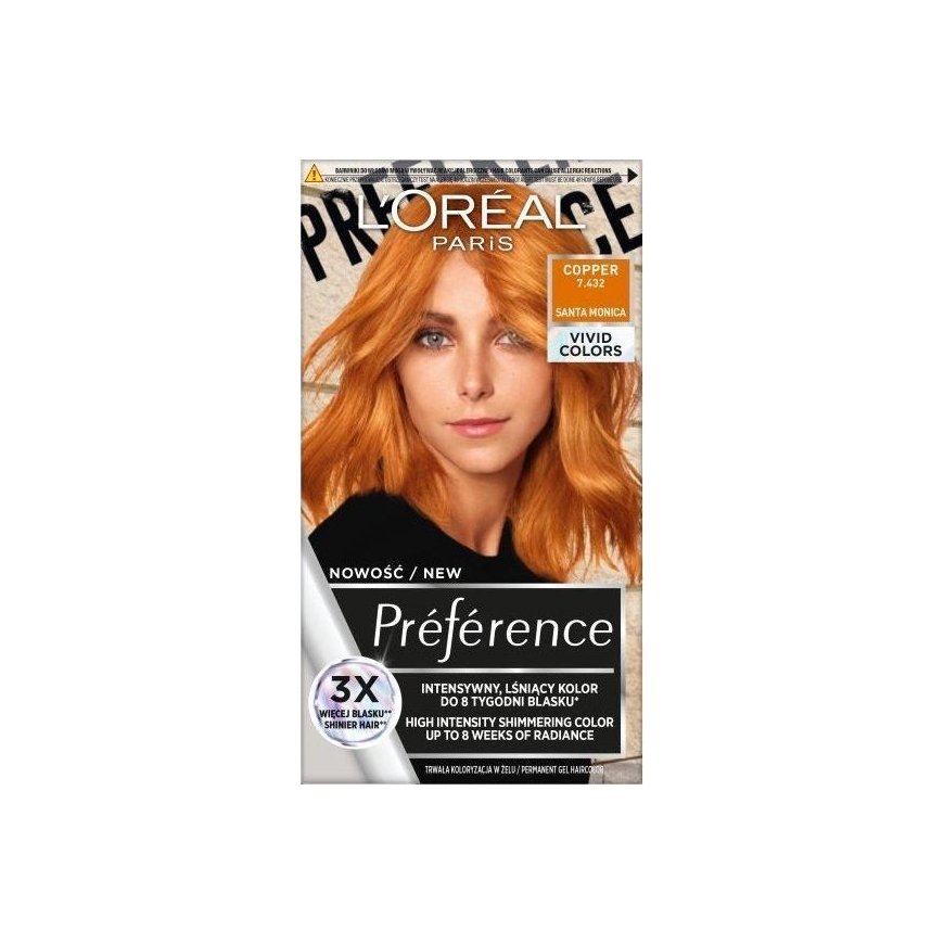 L'Oreal L'Oreal Paris L'OREAL_Preference Vivid Colors Plaukų dažai 7.432 Cooper
