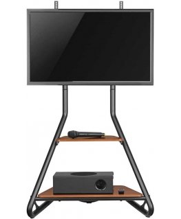 Stand for free-standing TV / narożny Maclean, w stylu bauhaus, dwupoziomowe drawnenia półki, 40kg max, 37-75'', MC-455