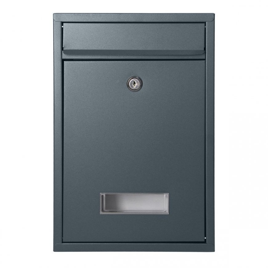 Orno BALI mailbox, galvanized steel, small with card holder, anthracite – 4