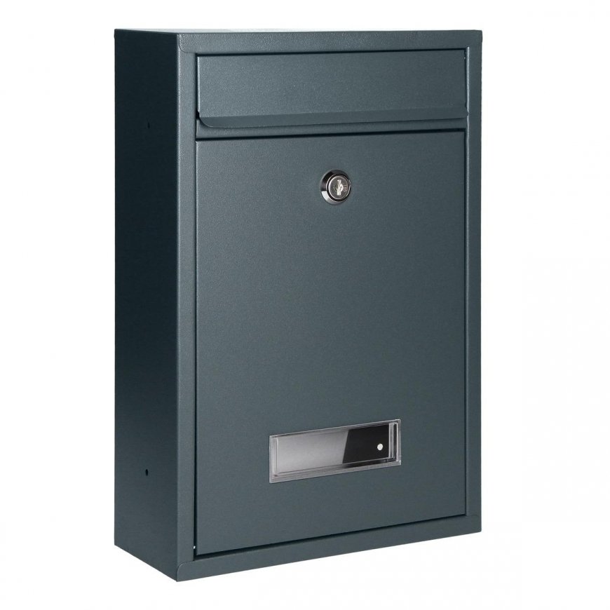 Orno BALI mailbox, galvanized steel, small with card holder, anthracite – 5
