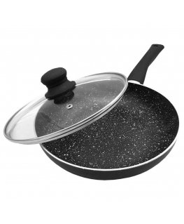 Frying pan with lid, aluminum, 22cm, black marble KINGHoff. KH 3956