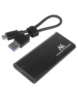 Maclean MCE443 NVMe SATA SSD M.2 korpuso adapteris Aliuminis NVMe (PCIe), NGFF (SATA) Palaiko USB 3.1 2230/2240/2260/2280 USAP S