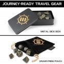 Enhance Tabletop RPGs 7pc DnD Metal Dice Set with Case and Dice Bag Enhance Tabletop RPGs 7pc DnD Metal Dice Set with Case and Dice Bag