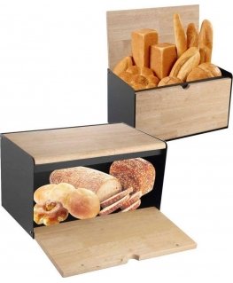 KLAUSBERG plastic and wooden bread box KB-7395