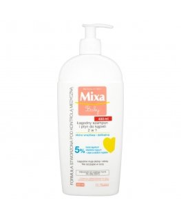 Mixa Baby 2in1 švelnus šampūnas ir prausiklis plaukams bei kūnui be muilo 400ml