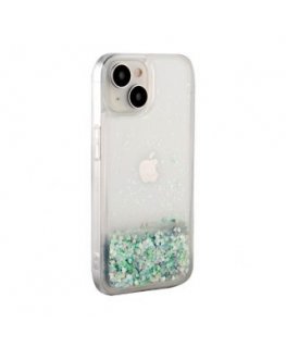 iLike Apple iPhone 15 Silicone Case Water Glitter Silver