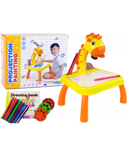 Lean Cars DINOSAUR TABLE MIT PROJECTOR FOR DRAWING + ACCESSORIES Yellow COLOUR