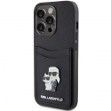 Karl Lagerfeld KLHCP15LSAPKCNPK iPhone 15 Pro 6.1" juoda|juodas kietas dėklas Saffiano Cardslot Karl&Choupette metalinis kaištis Karl Lagerfeld KLHCP15LSAPKCNPK iPhone 15 Pro 6.1" juoda|juodas kietas dėklas Saffiano Cardslot Karl&Choupette metalinis kaištis