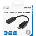 Deltaco 00110022 video cable adapter 0.2 m HDMI Type A (Standard) DisplayPort Black
