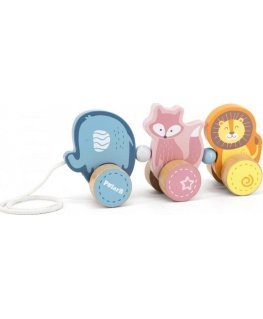 Medinis gyvūnėlių traukinukas ,,Viga Toys"