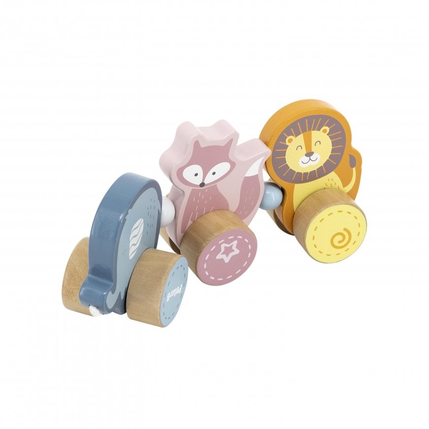 Medinis gyvūnėlių traukinukas ,,Viga Toys" – 5