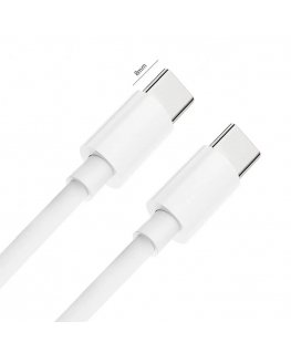 CP USB-C на USB-C PD 60W 3A Супер быстрого заряда 2m Универсальный Кабель с 8мм длинными коннекторами Белый