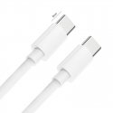 CP USB-C на USB-C PD 60W 3A Супер быстрого заряда 2m Универсальный Кабель с 8мм длинными коннекторами Белый CP USB-C на USB-C PD 60W 3A Супер быстрого заряда 2m Универсальный Кабель с 8мм длинными коннекторами Белый