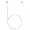CP USB-C uz USB-C PD 60W 3A Super Ātras Uzlādes 1m Universāls Kabelis ar 8mm gariem konektoriem Balta