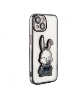 iLike Apple iPhone 14 Silicone Case Print Desire Rabbit Black