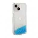 iLike Apple iPhone 15 Silicone Case Water Glitter Blue