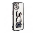 iLike Apple iPhone 15 Silicone Case Print Desire Rabbit Black