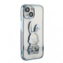 iLike Apple iPhone 15 Silicone Case Print Desire Rabbit Blue