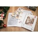 luca S Cross stitch kit White Santa Claus with Christmas tree 25x32cm SBU5019