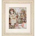 luca S Cross stitch kit White Santa Claus with Christmas tree 25x32cm SBU5019