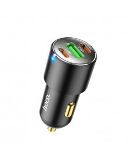 Car charger Hoco NZ6 PD45W 2xType-C/1xUSB-A black