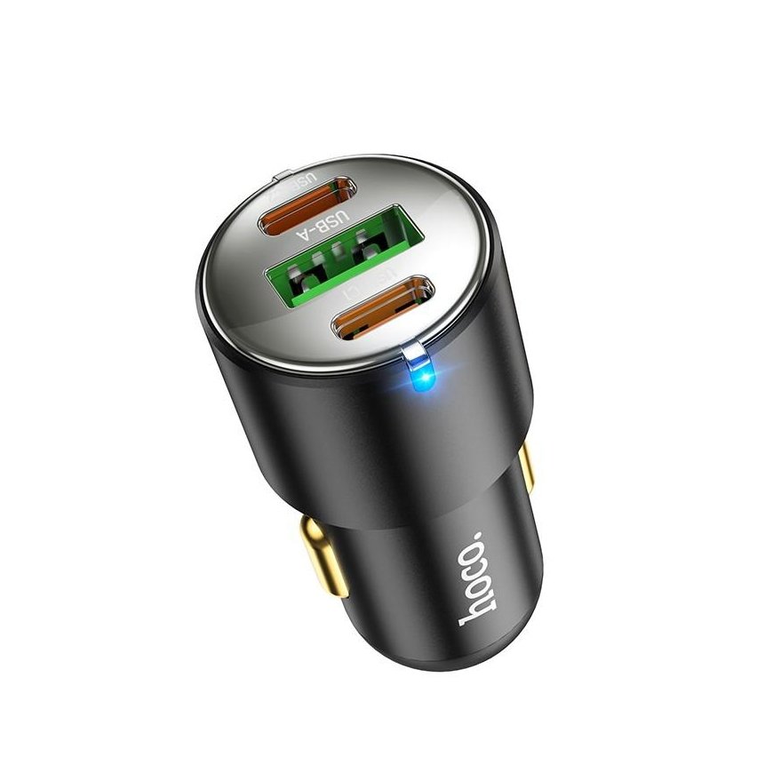 Car charger Hoco NZ6 PD45W 2xType-C/1xUSB-A black – 2