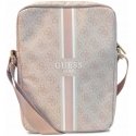 Guess PU 4G Printed Stripes Tablet Bag 10" Pink