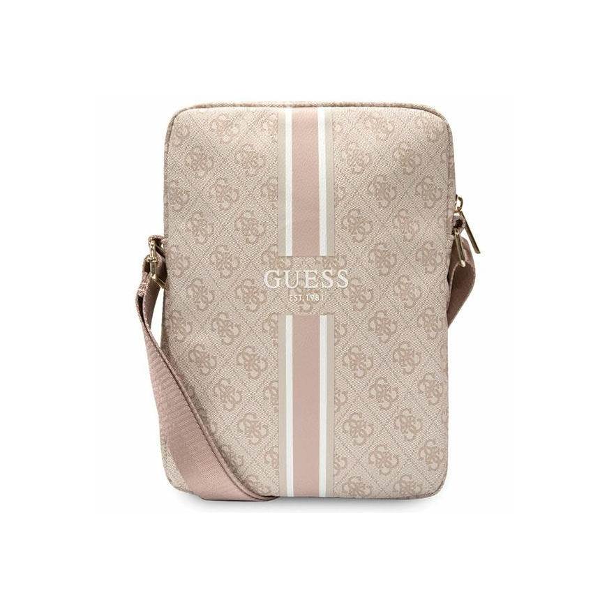 Guess PU 4G Printed Stripes Planšetė Bag 10" Rožinė – 4