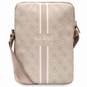 Guess PU 4G Printed Stripes Planšetė Bag 10" Rožinė