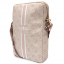 Guess PU 4G Printed Stripes Planšetė Bag 10" Rožinė