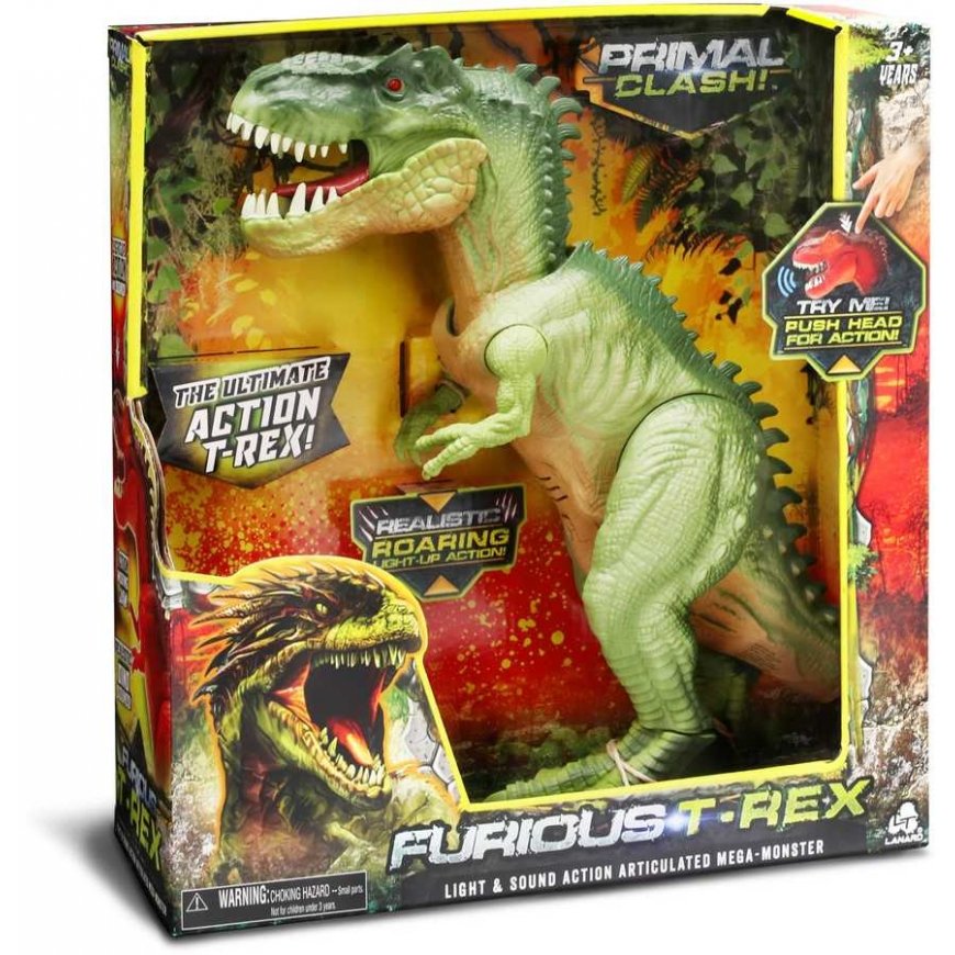PRIMAL CLASH Furious tyrannosaurus, green