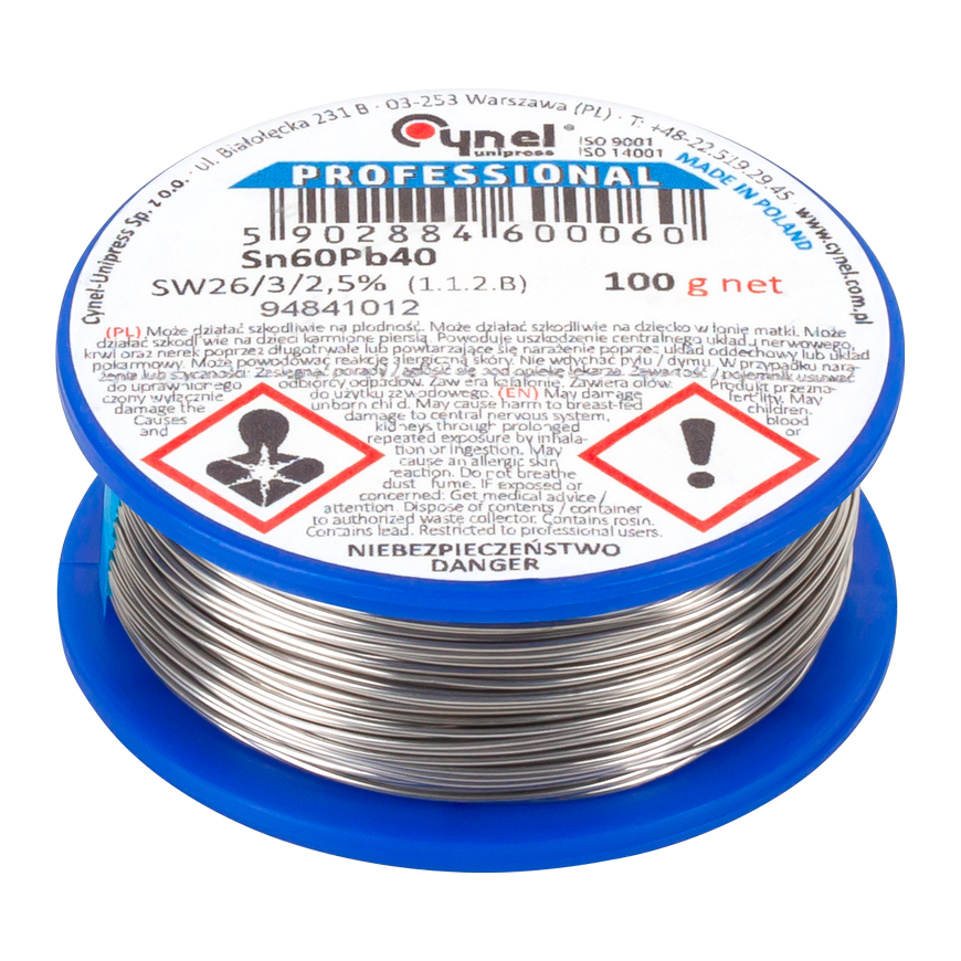 Cynel Unipress Cyna 1.5 mm / 100 g Sn60Pb40 CYNEL – 2