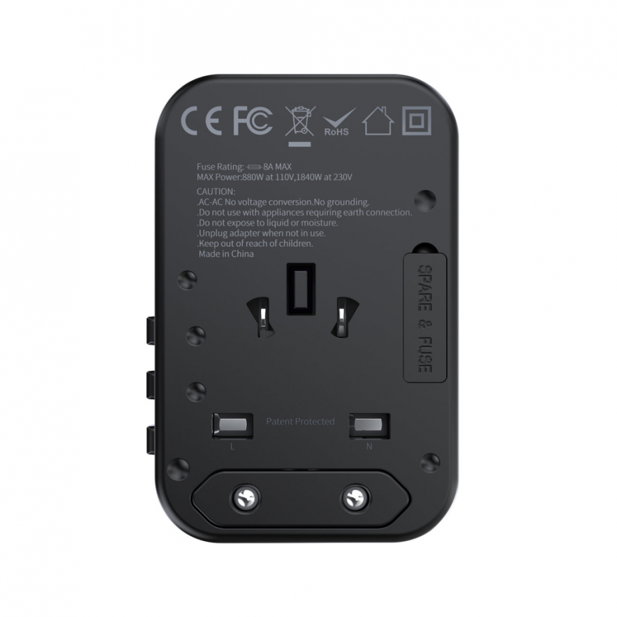 Choetech gaN 2 x USB Type C / USB 65W Power Delivery greitas įkroviklis, juodas (PD5009-BK) – 2