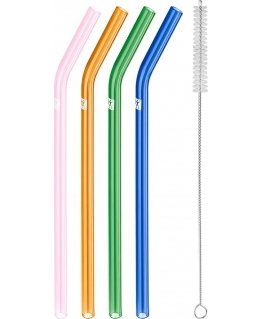 ZWILLING Rinkinys 4 lenkti stiklo šiaudeliai Zwilling Sorrento - Multicolor