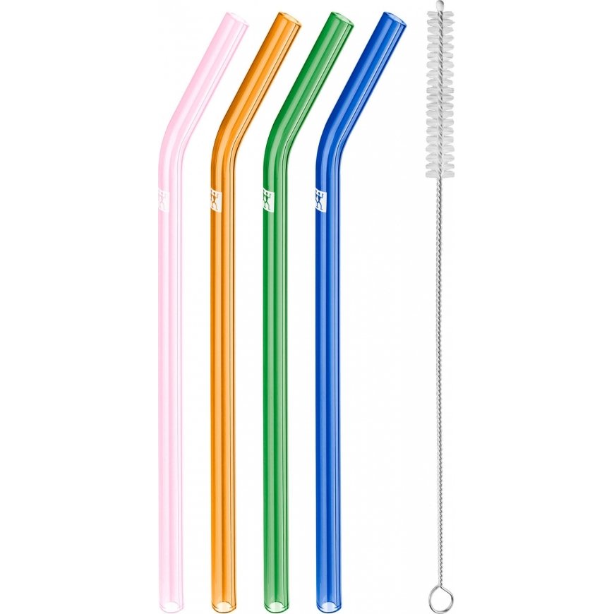 ZWILLING Set of 4 curved glass straws Zwilling Sorrento - Multicolor