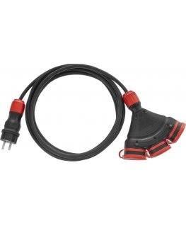 Plastrol Construction extension cable X3 rubber coated cable with 3 sockets with 10m H05RR-F (W-01172)