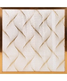 Eurofirany LIMITED COLLECTION BLANCA3 Paveikslas su auksiniu atspaudu aukso spalvos rėmelyje, 53X53 cm, spalva: balta / auksinė