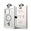 Karl Lagerfeld dėklas, skirtas iPhone 14 Pro 6,1" KLHMP14LHNKCIT skaidrus kietas dėklas Magsafe IML NFT Karl&Choupette