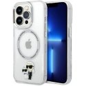 Karl Lagerfeld dėklas, skirtas iPhone 14 Pro 6,1" KLHMP14LHNKCIT skaidrus kietas dėklas Magsafe IML NFT Karl&Choupette