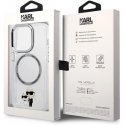 Karl Lagerfeld dėklas, skirtas iPhone 14 Pro 6,1" KLHMP14LHNKCIT skaidrus kietas dėklas Magsafe IML NFT Karl&Choupette