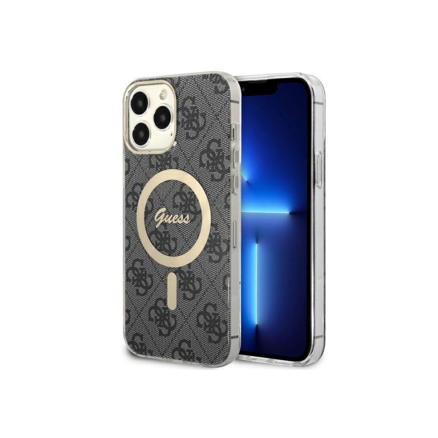 Guess dėklas, skirtas iPhone 13 Pro Max 6,7" GUHMP13XH4STK juodas kietas dėklas Magsafe IML 4G
