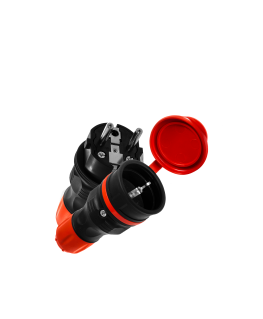 KEL Set EXTREM plug + socket 16A 2P+E 250V IP54 grey/red (ZWG-54)