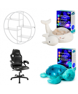 Cloud b Tranquil Whale Wieloryb Set Lampka i Grzechotka white